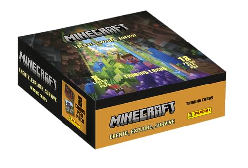 Panini Minecraft Trading Cards 3-Create, Explore, Survive Box of 18 Pockets, 004734BOX18F