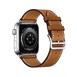 DONEGANI LB1 Leather Band for Apple Watch Hermes Ultra 2 49mm, Series 10 46mm, 9 8 7 45mm 41mm, SE 6 5 4 44mm 40mm, 3 2 1 42mm 38mm Men Women iWatch, Strap