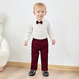 SANMIO Baby Boy Clothes Suits Infant Gentleman Outfit Collared Dress Shirt+Vest+Tie+Corsage+Pants 5Pcs Baby Suit Sets