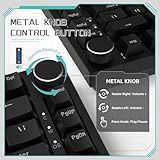 Attack Shark ajazz AK820 Mechanical Gaming Keyboard with Knob 75% Keyboard Hot Swappable Type-C Wired Gasket 5-Layer Noise Absorbing Foam White LED Backlit NKRO Linear Red Switch for PC/Win/Mac-Black