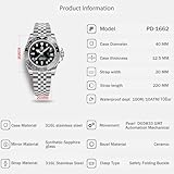 Men Watch Pagani Design GMT Watches for Men Automatic 40MM Date 100M Waterproof Stainless Steel Sapphire Glass Mechanical Wristwatches PD-1662 (Jubilee Black Grey)