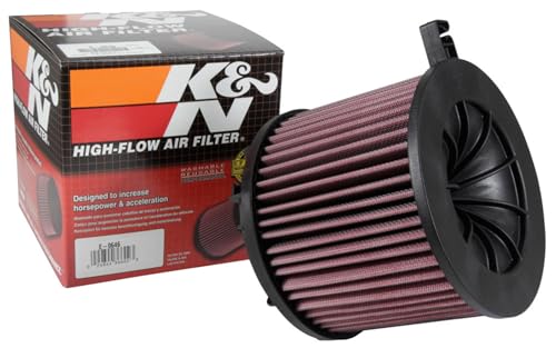 K&N Engine Air Filter: Increase Power & Acceleration, Washable, Premium, Replacement Car Air Filter: Compatible with 2015-2018 AUDI (A4, Quattro, A5, Sportback, Q5 II, RS4, RS5, S4, S5, FAW A4),E-0646