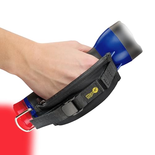 Wrap-It Storage Firefly Flashlight Sapphire Blue - Battery Powered Flashlight with Flashing Safety Lights for Walkers at Night with Wrist Strap and Pouch for Dog Walking Accessories