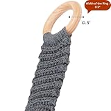 Hanging Kitchen Dish Towel Holder (Handmade Crochet), Decorative Boho Macrame Kitchen Towel Hanger Loop Ring Makes a Unique Gift for Birthday Thanksgiving Day 11 Inches (Grey)