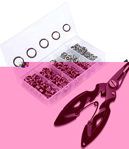 GREATFISHING X Strong200PCS High Strength Heavy Stainless Steel Split Ring Lure Tackle Connector with Fishing Pliers 30lb to 120lb Test