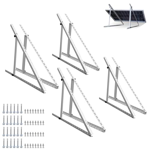 ECO-WORTHY 4 Sets 45inch Adjustable Solar Panel Tilt Mount Brackets with Foldable Tilt Legs, Ieal for 4-8pcs 100 200 300 400 Watt Solar Panel for Roof, RV, Boat, and Off-Grid