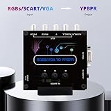 RGBS VGA SCART to YPBPR Component Converter, 480i 480p 576i 576p 720p 1080i Video Transcoding Converter Color Difference Video Converter for Genesis, for Dreamcast, for N64