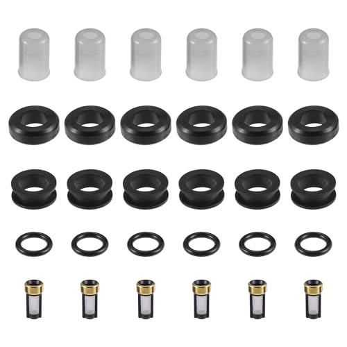 Partuto Fuel Injector Seal O Ring - Car O-Ring Rebuild Repair Kit - for Toyota 3VZE 3.0 V6 NBR Rubber Gray - 6 Sets