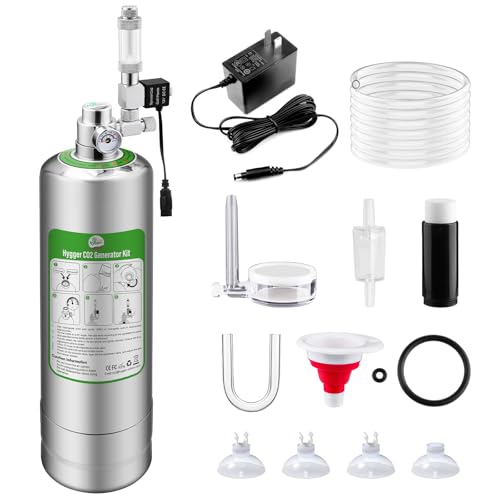 Pro 5L Aquarium CO2 Generator System, Complete Carbon Dioxide Reactor Kit with Regulator and Needle Valve for Aquarium Plants Tanks