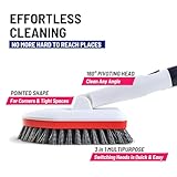 Moku Home Shower Scrubber 3 in 1 Extendable Long Handle 58" Cleaning Brush - Non Scratch Shower Brush for Cleaning Bathroom Kitchen Toilet Wall Tub Tile Sink (Red)