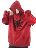 OATSBAS Y2K Hip Hop Spider Hoodie for Women Men Graphic Full Zip up Hoodies Oversized Kawaii Hoodies Spider Jacket (Red,Medium)