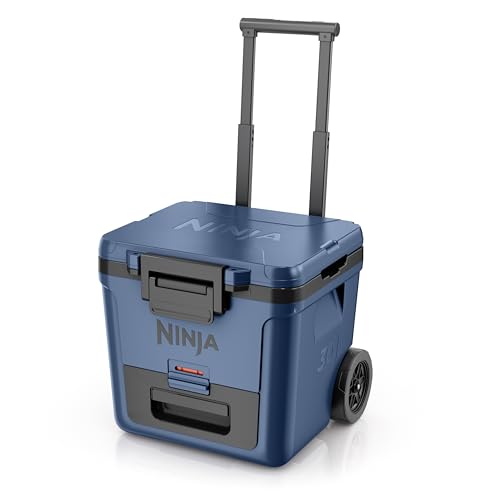 Ninja | Cooler | FrostVault 30QT Cooler with Wheels | Insulated with Temp Dry Storage Drawer | Keeps Ice Cold for Days | for The Beach, Camping, Picnics & More | Lakeshore Blue | FB230BL