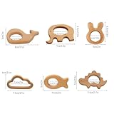 OSTTRPO 12-Pcs Baby Teether Toys,Wooden Teethers for Babies - Wooden Animal Toys, Teething Rings, Toddler Chew Toys，Baby Teething Rings and Wooden Teether Set-Suitable for Children Over 36 Months