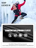 FREE SOLDIER Men's Outdoor Softshell Fleece Lined Cargo Pants Snow Ski Hiking Pants with Belt (Black 38W/34L)