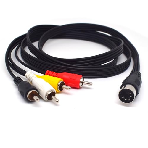 ELNONE 5 Pin Male Din to 4 Male RCA Cable，RCA Male Plug to 5Pin Extension Adapter Professional Cable for HDTV, PC Computer (1.5M/5FT)