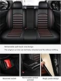 DUBOM 5 Seats Full Set Car Seat Covers for Honda Civic VI Fastback 1.5 16V VTEC-E 1997-2002, All-Weather Use Car Seat Covers, Waterproof Breathable Pu Leather Full Set Car Seat Covers(Black+White)