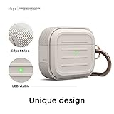 elago Armor Case Compatible with AirPods 3rd Generation Case - Carabiner Included, Supports Wireless Charging, Shock Resistant, Full Protection (Stone)