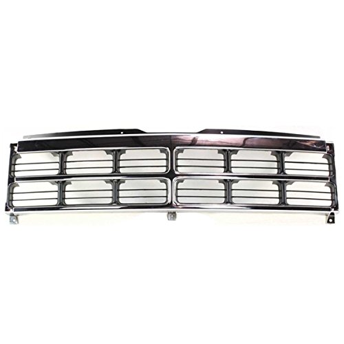Koolzap Compatible with 91-96 Dakota Pickup Truck Front Grille Assembly Chrome Shell w/Black Insert