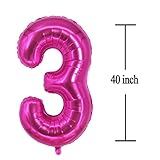 Hot Pink Number 30 Balloon Dark Pink Number 30 Balloon Jumbo Giant Big Large Number 30 Foil Mylar Balloons for Women Men 30th Birthday Party 30 Anniversary Decorations Supplies 40 Inch