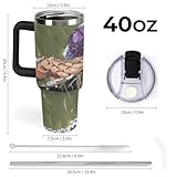 JoJo's Bizar#re Adven-ture 40 Oz Tumbler With Handle And Straw, Stainless Steel Vacuum Travel Mug, Double Wall Vacuum Insulated Tumbler With Lid, Water Bottle for Gifts Party Office Coffee