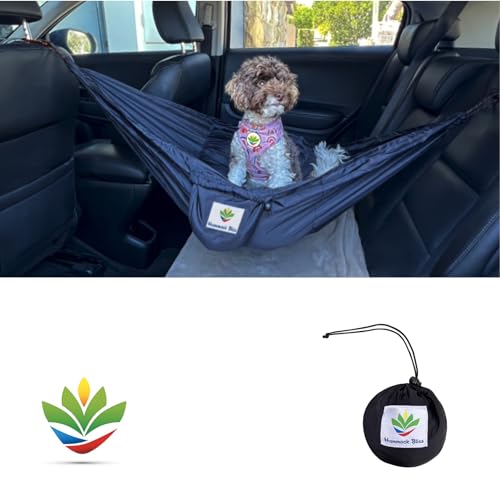 Hammock Bliss Sky Dog - Make Car Time Fun Again for Your Small Dog - Hangs Between Front & Rear Vehicle Head Rests - Dog Seat/Pet Car Seat
