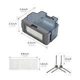 Robot Vacuum Replacements Parts Fit For Lefant M210/M213/M210b, For Okp K2 K2p K3 K4 K5 L1 K2p Robot Vacuum Cleaner, Vacuum Dust Pan, Side Sweep Edge Brush HEPA Filter (Dustbin& Filter&Sweep-10pc)