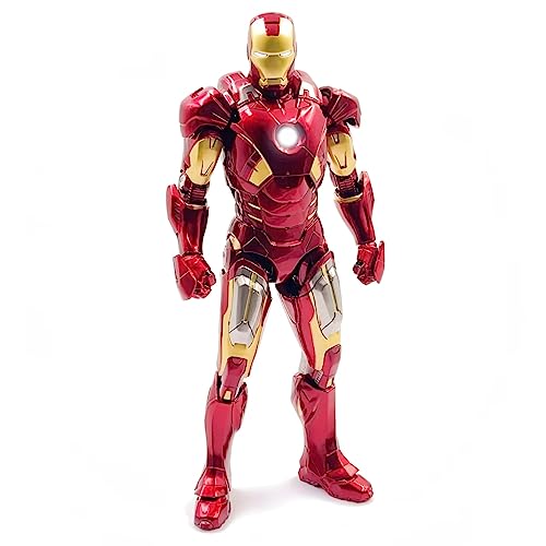 LonullyMege 7inch Light Up Ironman Action Figure Full Metal Painting with Lots of Accessories Collectable Toy(LED MK7)