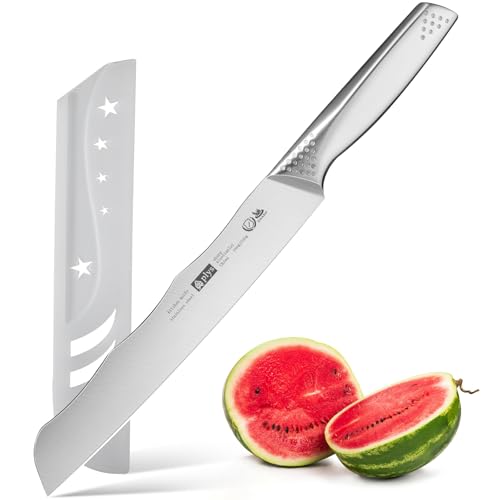 Stainless Steel Watermelon Knife with Sheath : Watermelon Cutter Slicer Tool - Kitchen Fruit Knife Slicing and Carving Brisket for Melon and Cantaloupe