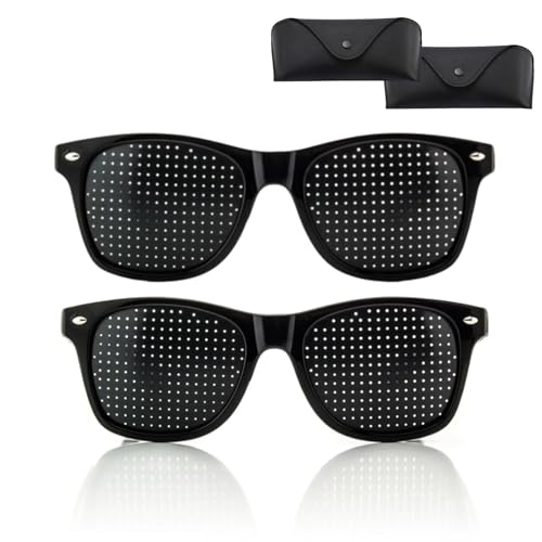 Lunisk Correction Glasses, Vision Correction Glasses Pinhole Design for Eye Training Focus for Daily Use and Relaxation (2 PCS)
