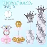 Balloon Column Stand Kit, Set of 4, 6.6 Feet Adjustable Height Balloon Tower Stand with Reusable Metal Telescopic Design for Birthday, Graduation,Baby Shower, Party Decoration andWedding