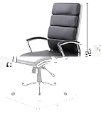 Boss Office Products CaressoftPlus Executive Chair, Traditional, Metal Chrome Finish 30D x 27W x 42H in