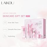 LAIKOU Skin Care Set, Skincare Gift Set, Skin Care Routine Kit for Women, Teen Face Care Kit Girls with Cleanser, Toner, Eye Cream, Serum, Essence Cream Mother's Day Christmas Birthday Daughter Wife