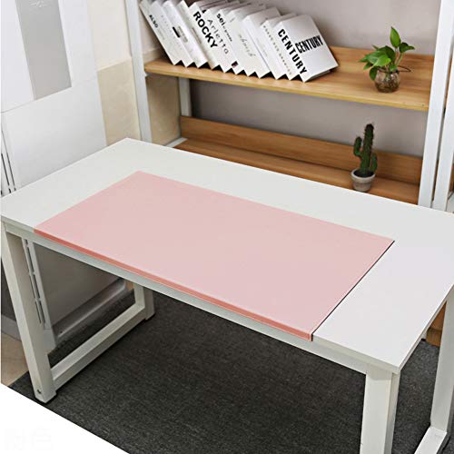 Buckle Smooth Modern Table Protector for Work Game,pu Leather Hard Large Mouse Pad,Business Waterproof Simple Desk Pad with Full Grip Fixation Lip Pink 70x40cm(28x16inch)