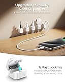 10Pack 2025 Upgraded Cord Organizer Magnetic Cable Clips [1s Lock] MRGLAS Cable Holder -Desk Cable Management [Cable Smooth Adjustable], Adhesive Wire Keeper for Nightstand Desktop Wall Car Office