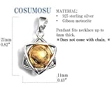 COSUMOSU 6 Point star Gemstone 925 Sterling Silver Pendant for necklace (Gold)