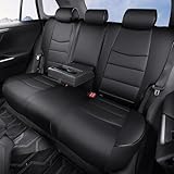 HKZ Fit RAV4 Car Seat Covers Set for 2019 2020 2021 2022 2023 2024 2025 Toyota RAV4 LE,XLE,XLE Premium,Limited - 5 Seats Full Set Leather(Black)