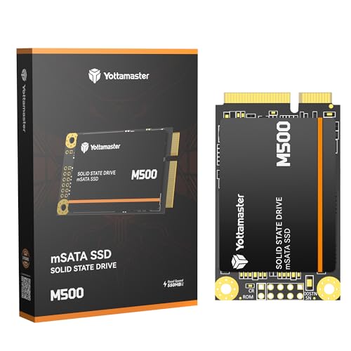 Yottamaster M500 2TB mSATA SSD SATA III 6Gb/s, mSATA Internal Solid State Drive Up to 500MB/s, Mini-SATA with 3D NAND, Compatible with Ultrabooks Desktop PC Laptop, All-in-One PCs, 30x50mm