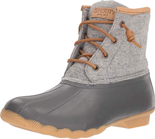 Sperry Womens Saltwater Emboss Wool Boots, Dark Grey, 8 M US