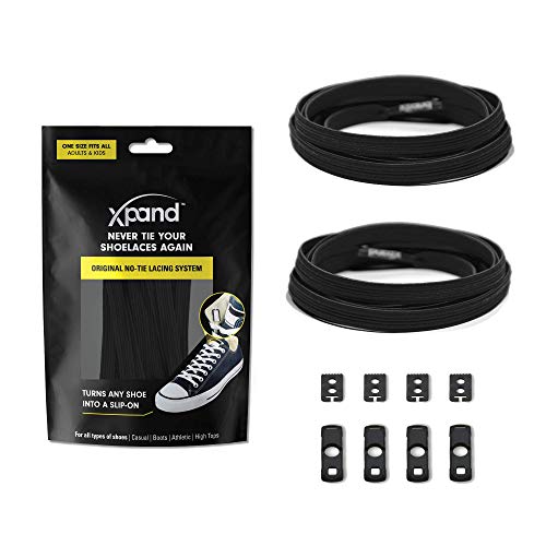 Xpand No Tie Elastic Shoelaces with Hidden Lace Locks. Tieless Stretch Comfort. One Size Fits All for Sports and Training