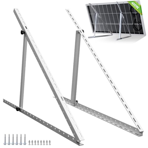 ECO-WORTHY Upgraded 45in Solar Panel Mount Brackets, with Foldable Tilt Legs, Suitable for 2pcs 100W/1pcs 200W 300W 400W Solar Panels,Adjustable Mounting Brackets Kits for RV, Roof, Boat, and Off-Grid