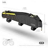 Rhinowalk Bicycle Top Tube Bag Bike Front Frame Bag Waterproof Extra Long Cycling Accessories Upper Pipe Nylon Pouch Pack for Mountain Road Bike(Black)