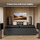 Fosi Audio V3 Mono Power Amplifier for Home Audio Speakers, Mini Monoblock Class D Amp with TPA3255, 240W for HiFi Home Theater AVR Receiver Component, RCA/XLR Balanced Inputs 48V/5A Power