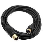 Traovien S-Video Cable Mini Din 4-Pin S Video Cable Male to Male Gold Plated Connector for Player Camcorders Laptops Transfer Video to TV or Monitor Connection Cable (1.8M/6Ft)