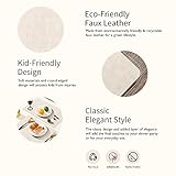 Maxpearl Faux Leather Placemats Set of 6 - Waterproof - Wipe Clean - Heat Resistant - Anti Slip Dining Table Place Mats, Suitable for Indoor & Outdoor Use, 17’’×12’’, Beige