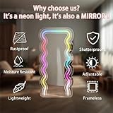 JXIN Dream Color Mirror Neon Sign With Remote, 10 * 21inches, Light with 210 Kinds of Color, For Dressing Mirror, Makeup Helper, Wall Decor, Bedroom, Living Room, Valentine's Day Gift