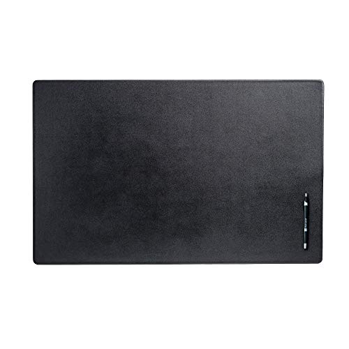 Dacasso Pad Without Side Rails Luxury Leather Blotter for Writing-Executive Desk Surface Protector, 30” x 19”, Black