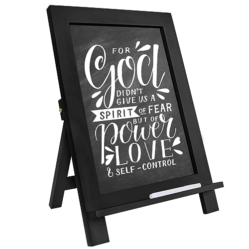 Egofine Wooden Chalkboard Sign, Tabletop with Stand Black, Magnetic Chalkboard Easel for Home, Cafe, Wedding, Kitchen Memo Board Décor