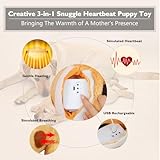 Goopow The 3rd Generation Heartbeat Puppy Toys for Dogs, More Lifelike Mom with Upgraded Simulating Breathing/Body Temperature Dog Toys, Dog Anxiety Relief and Calming Aid,USB Rechargeable