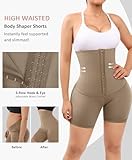 FeelinGirl Body Shaper for Women Tummy Control Shorts High Waisted Shapewear Shorts Waist Trainer Compression Leggings Khaki