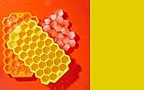 Evriholder Bee Chill Ice Trays, Silicone Ice Tray for Making Hexagonal Ice, Includes 2 Trays, Yellow and Orange